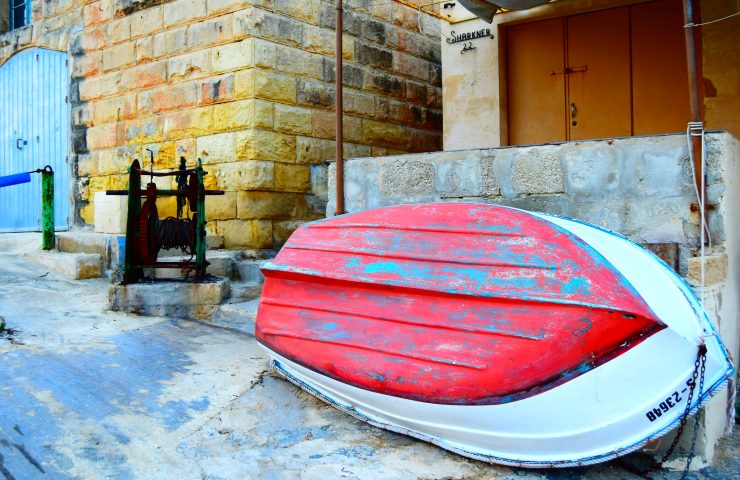 Underside of boat showing antifouling paint coat