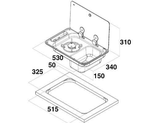 Combination Hob and Sink unit - International Marine Centre Ltd.